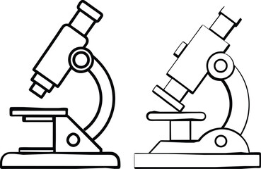 Health and Medical Concept Microscope vector silhouette .