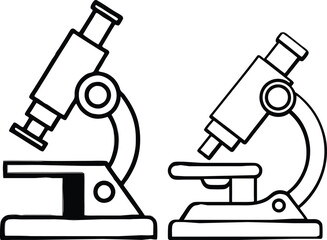 Health and Medical Concept Microscope vector silhouette .