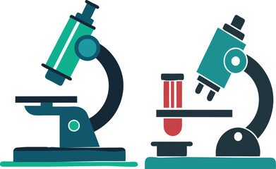 Health and Medical Concept Microscope vector silhouette .