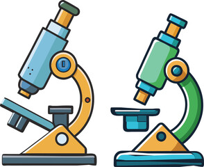 Health and Medical Concept Microscope vector silhouette .