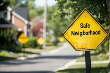 "Safe Neighborhood" signs on streets or in parks.