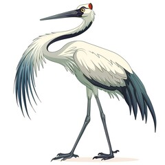 Obraz premium Crane spy fantasy animal cartoon isolated whitebackground 16:9
