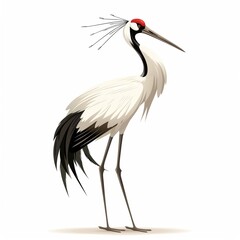 Obraz premium Crane Wind animal cartoon isolated whitebackground 16:9