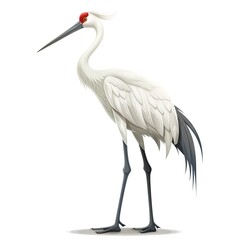 Obraz premium Crane Wonder emotion fantasy animal cartoon isolated whitebackground