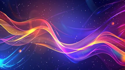 Abstract Neon Waves in a Cosmic Background
