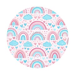 Fototapeta premium Adorable Pink and Blue Rainbow Pattern for Baby and Kids Designs