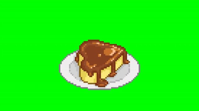 Flan levitating, food Animation pixel art