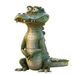 Crocodile Despair emotion fantasy animal cartoon isolated whitebackground