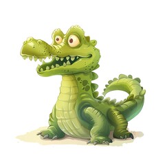 Obraz premium Crocodile ementalist Occupation fantasy animal cartoon isolated whitebackground