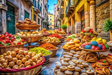 Sicilian street food delights are a feast for the senses, with vibrant colors, bustling markets, and enticing aromas of traditional pastries and savory treats.