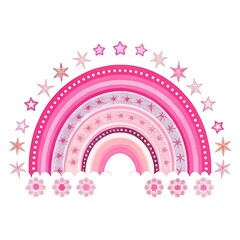 Pink Rainbow Collection - Trendy Boho Style Digital Rainbows