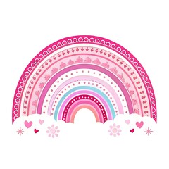 Pink Rainbow Collection - Trendy Boho Style Digital Rainbows