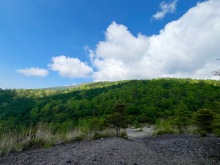 登山道から見る山の景色