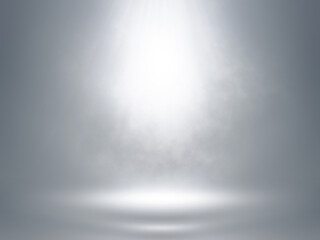 Studio stage lighting pastel grey tone color for product display showcase demonstration decoration. Abstract spot light glowing flaring photo studio setup stage backdrop.
