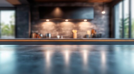 empty kitchen table in modern apartment