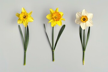 Fototapeta premium Spring-themed background featuring vibrant flowers on a calming blue backdrop.. Beautiful simple AI generated image