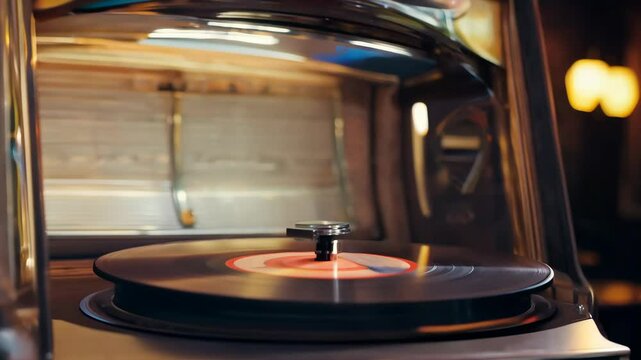 Experience the charm of an old-fashioned jukebox playing classic records in a cozy diner