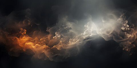 Abstract swirling smoke background fire smoke dark background smoke steam banner fire and smoke background
