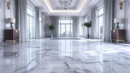Fototapeta premium Luxury Interior Design with Marble Flooring