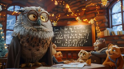 creative school concept with owl