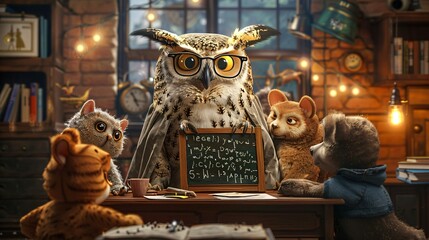 cartoon owl teacher