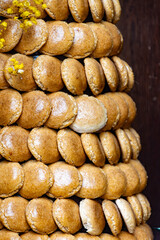 Almond macarons sweet pastries or cookies from Basque Country, France