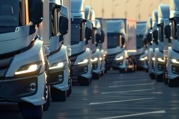 Obraz premium Large round hay bales on semi-trailer heading to drought affected areas of QLD.. Beautiful simple AI generated image