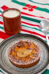 Basques food, sheep’s milk curd dessert Mamia or Cuajada, Curd, maman, gatzatua or gaztanbera...