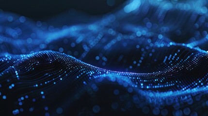 Abstract Blue Waves of Light