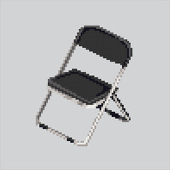 Pixel art illustration Chair. Pixelated Wooden Chair. Wooden chair pixelated for the pixel art game and icon for website and video game. old school retro.