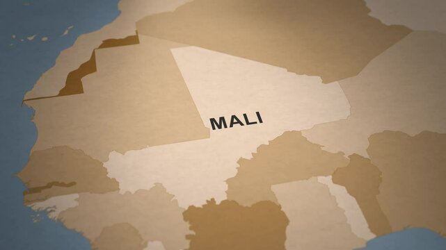Old Paper Map of Mali