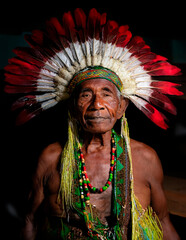Obraz premium Shaman. traditional ancient medicine old man. 