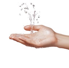 Fototapeta premium splashing water in hand isolated on white background,water splash