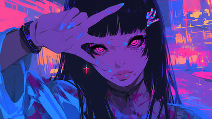 Naklejka premium Futuristic Anime Mech Robot Character in Tech Inspired Manga Wallpaper