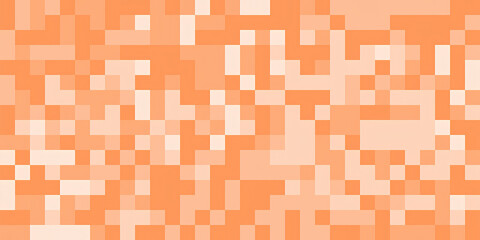 Abstract geometric background with an peach fuzz color scheme. This seamless pattern features pixelated shapes and a subtle gradient. Perfect for modern design projects, presentations.