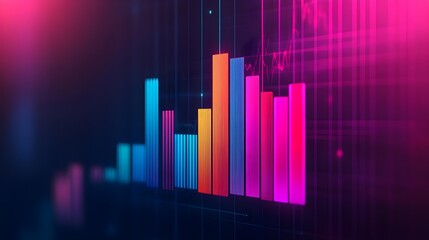 Neon Bar Chart Growth & Data Visualization