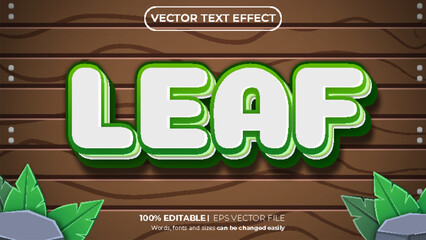 Vector fresh nature  bold 3d editable text effect style