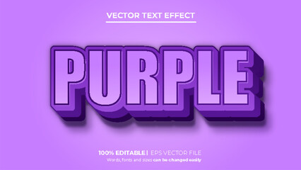 Purple 3d editable vector text style effect. Vector text effect with luxury concept.