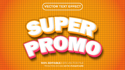 Super promo text effect style. Editable text effect vector illustration for promotion, sale event.