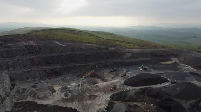 Cinematic aerial drone footage of Breedon Roan Edge Quarry, Kendal, Cumbria, UK.