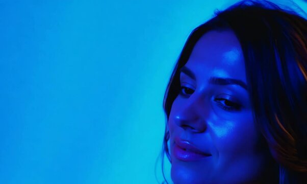 Chroma Green and Blue Screen Close-Up of Woman in Tanning Salon