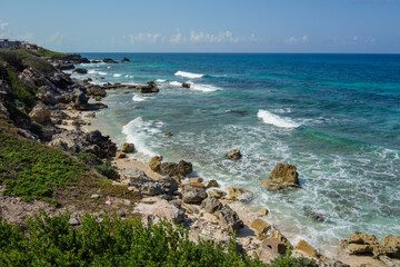 beautiful seascape of Isla Mujeres, in Cancun, Mexico