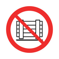 Do not obstruct, prohibition sign. Designated clear area, vector illustration