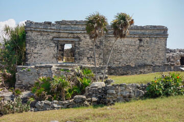 Tulum ruins archaeological site. Ancient Mayan Ruins in Riviera Maya, Mexico