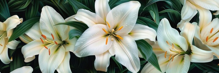 Fototapeta premium Lilies have been cherished in mythology and different cultures throughout the Northern Hemisphere for centuries, representing purity, renewal, and perfection.
