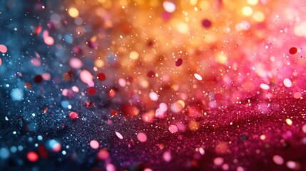 Sparkling Background with Blurred Lights and Confetti