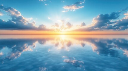 Fototapeta premium Tranquil Sunset Reflection