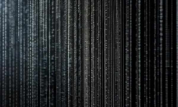 Digital matrix code cascading on a screen