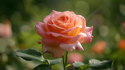 Magnificent orange rose flower non-descript nature