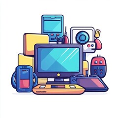 Tech Gadgets Icon:  Vector Illustration for Reviews